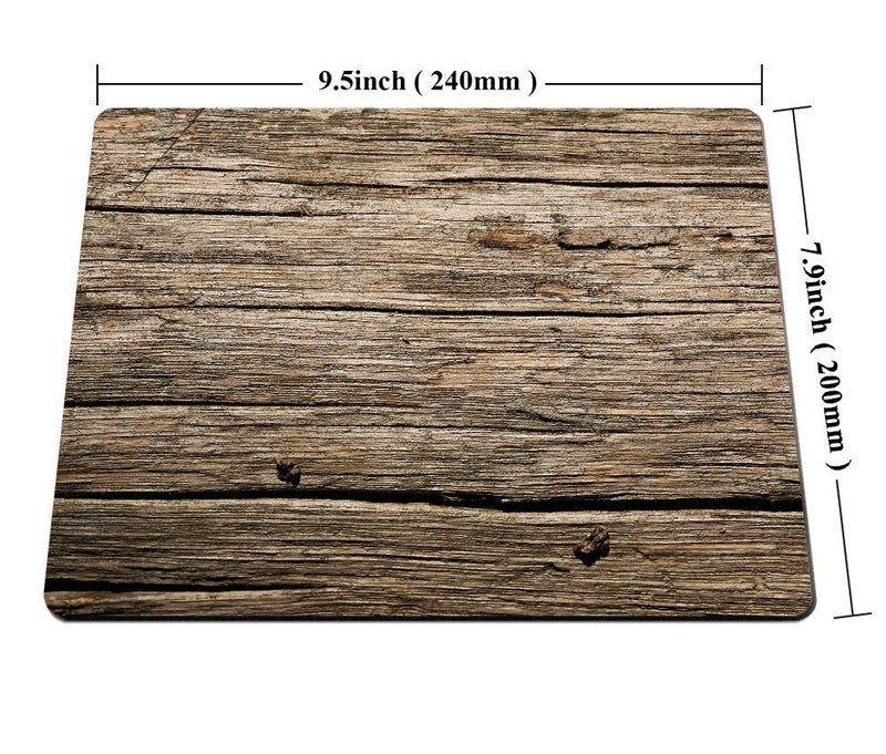 Smooffly Computer Gaming Mouse pad,Wood,Rustic Old Barn Wood Customized Rectangle Non-Slip Rubber Mousepad - Image 2